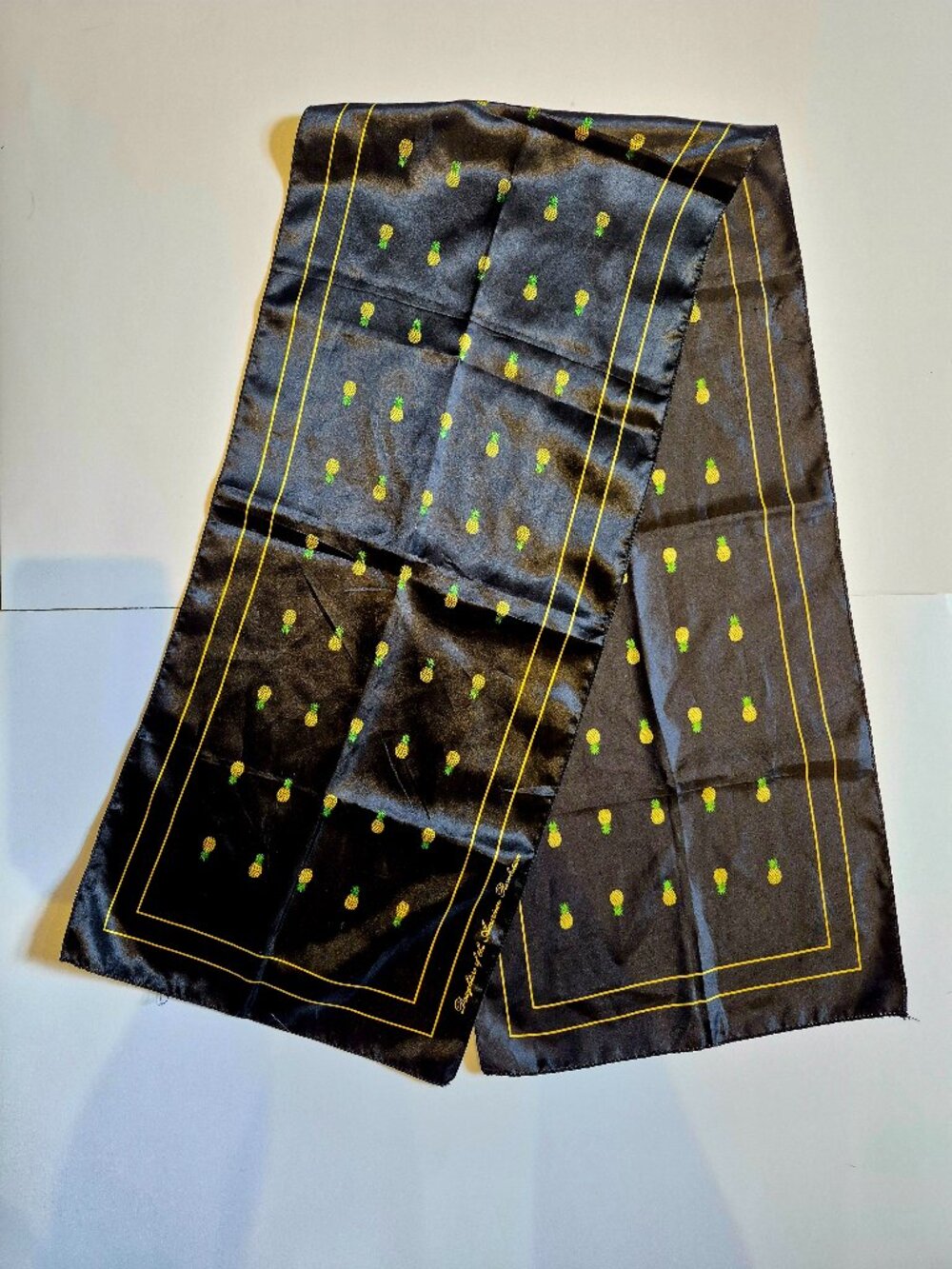 Daughters of the American Revolution DAR Black Scarf with Pineapple Print